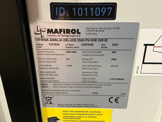 2023 mafirol amalia deluxe 2500 fv-vve c/r ei gekoelde serveer-/toonbank vitrine - afbeelding 15 van  16