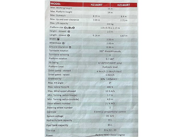 2023 mantall hz160jrt hoogwerker - afbeelding 24 van  30