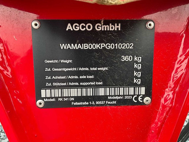 2023 nieuwe massey ferguson rk 341 dn rake - afbeelding 10 van  19