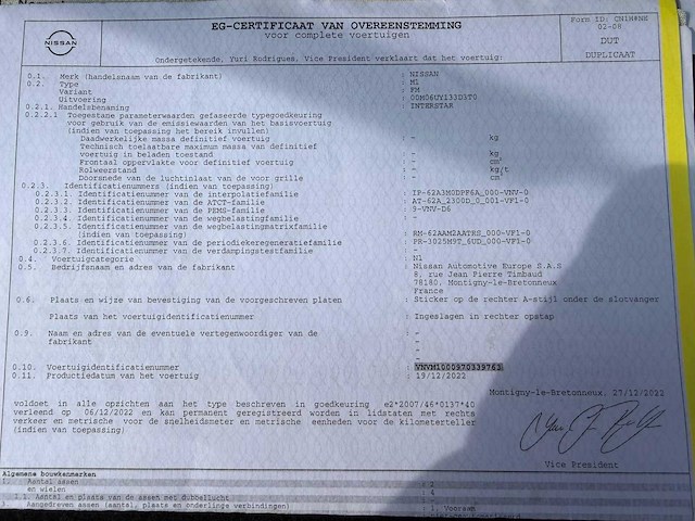 2023 nissan interstar gesloten bestelwagen hoog dak – 91.363 km – 3 pers – navigatie, airco,... - afbeelding 41 van  46