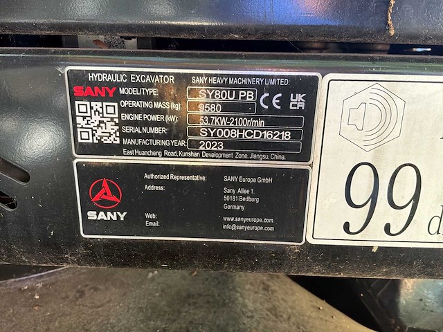 2023 sany sy80u pb rupsgraafmachine trippel arm 3 bakken - afbeelding 21 van  31