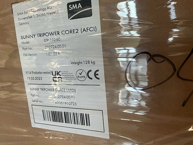 2023 sma sunny tripower core2 stp 110-60 omvormer - ongebruikt - afbeelding 5 van  5