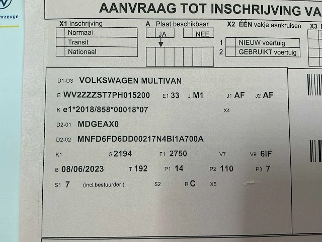 2023 volkswagen multivan phev personenauto - afbeelding 34 van  36