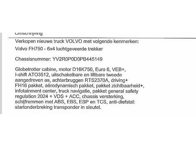 2023 volvo fh16 inclusief 2024 pacton trailers swd345 - afbeelding 12 van  118