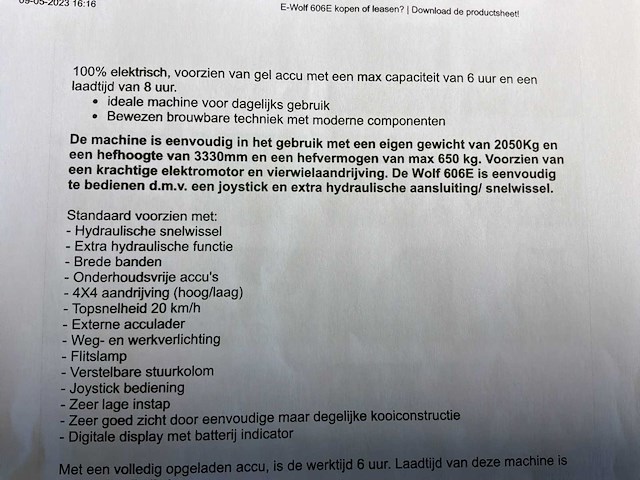 2023 wolf 606 e wiellader - afbeelding 19 van  21