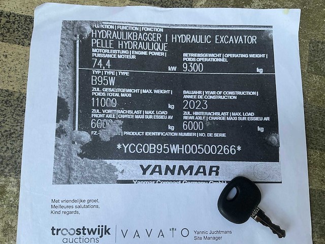2023 yanmar b95w banden graafmachine - afbeelding 26 van  32