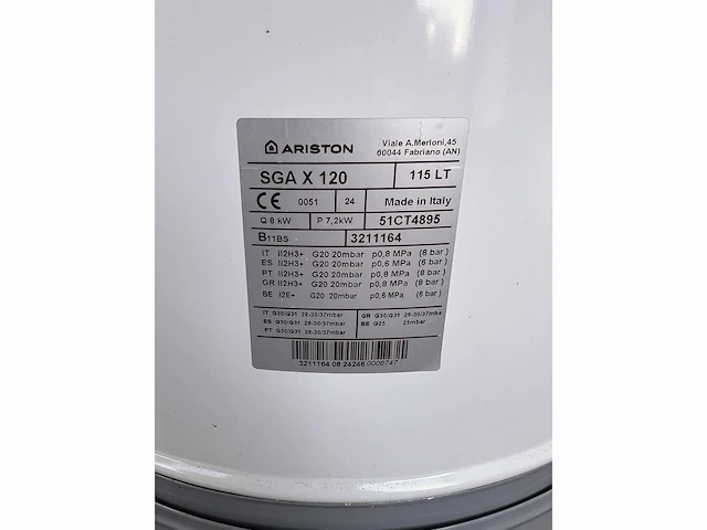 2024 - ariston - sga x 120 - high efficiency boiler - afbeelding 5 van  5