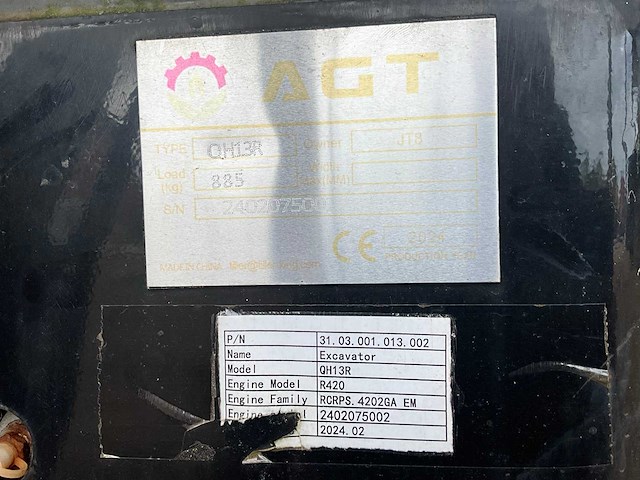 2024 agt industrial qh13r minigraafmachine - afbeelding 4 van  17