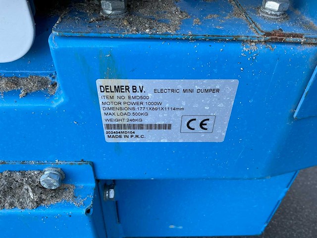 2024 delmer emd500 elektrische minidumper - afbeelding 7 van  7