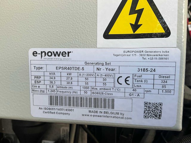 2024 e-power p-grid 160-70-40 / epsr40tde-5 hybride stroomaggregaat - afbeelding 22 van  32