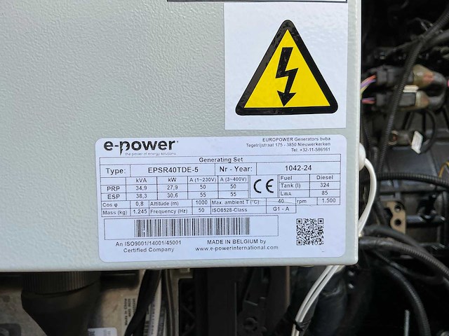 2024 e-power p-grid 160-70-40 / epsr40tde-5 hybride stroomaggregaat - afbeelding 9 van  12
