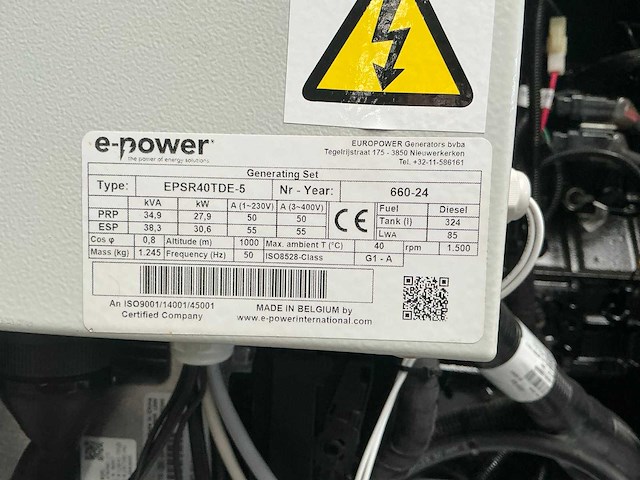 2024 e-power p-grid 160-70-40 / epsr40tde-5 hybride stroomaggregaat - afbeelding 5 van  7