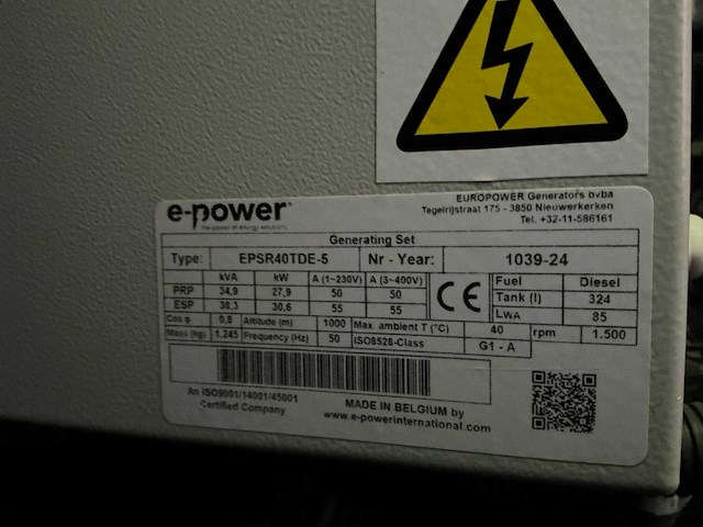 2024 e-power p-grid 160-70-40 / epsr40tde-5 hybride stroomaggregaat - afbeelding 17 van  27