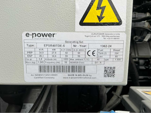 2024 e-power p-grid 160-70-40 / epsr40tde-5 hybride stroomaggregaat - afbeelding 18 van  33