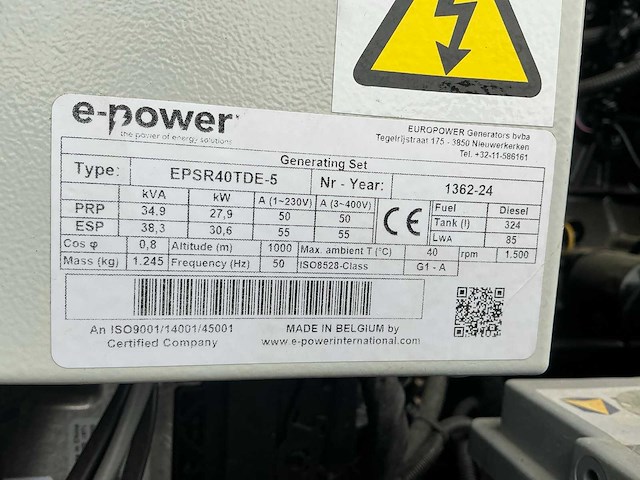 2024 e-power p-grid 160-70-40 / epsr40tde-5 hybride stroomaggregaat - afbeelding 19 van  33