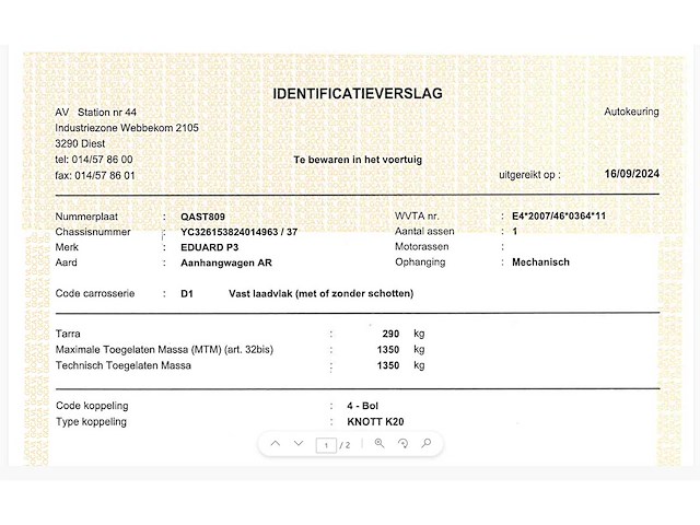 2024 eduard p3 geremde bakwagen 1350kg aanhangwagen - afbeelding 11 van  19