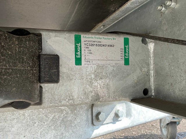 2024 eduard p3 geremde bakwagen 1350kg aanhangwagen - afbeelding 3 van  17