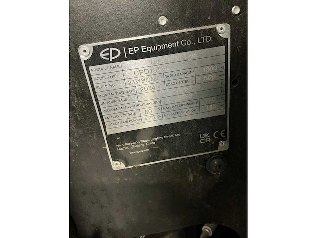 2024 ep equipment cpd18tvl elektrische vorkheftruck - afbeelding 5 van  6