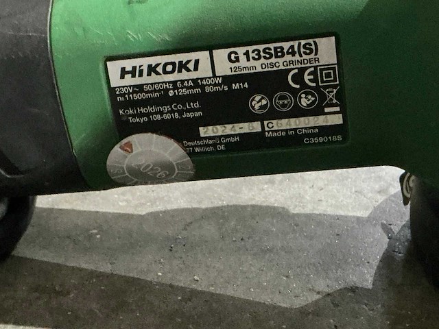 2024 hikoki g13sb4 haakse slijpmachine - afbeelding 3 van  3