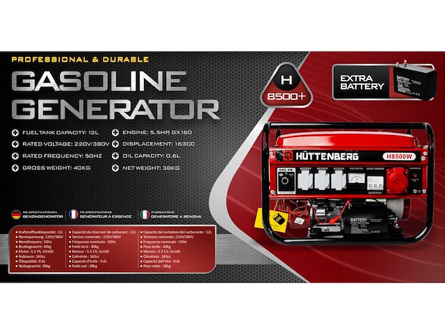 2024 huttenberg h8500w stroomgenerator (4x) - afbeelding 2 van  7