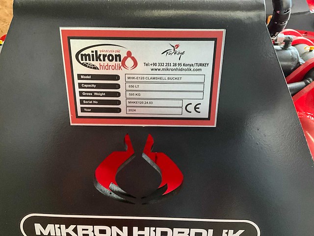 2024 mikron hidrolik mhk-e120 clamshell bucket graafbak 120 cm - afbeelding 7 van  7