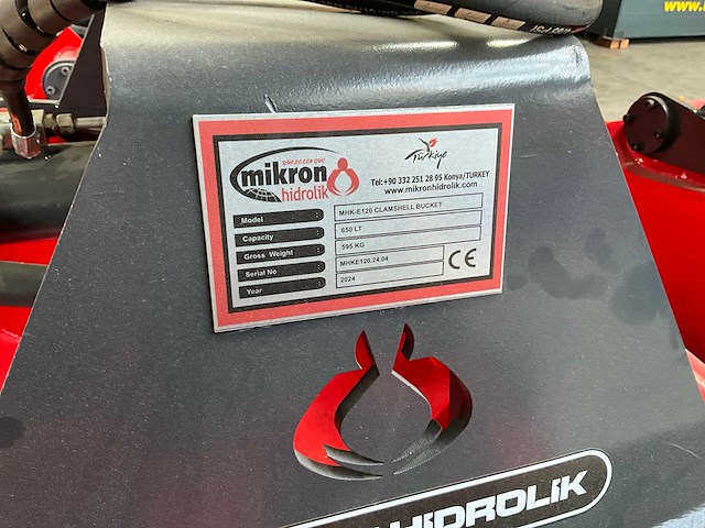 2024 mikron hidrolik mhk-e120 clamshell bucket graafbak 120 cm - afbeelding 7 van  7