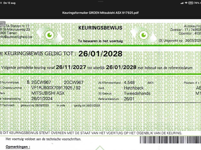 2024 mitsubishi asx 1.3 turbo mild hybride personenauto - afbeelding 17 van  24