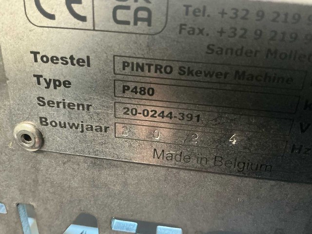 2024 pinter p480 professionele saté-/brochettemachines van pintro - afbeelding 5 van  7
