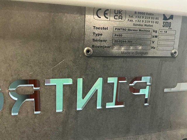 2024 pinter p480 professionele saté-/brochettemachines van pintro - afbeelding 7 van  7