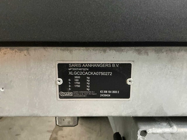 2024 saris c2c kipper aanhangwagen *ongebruikt/garantie* - afbeelding 7 van  16