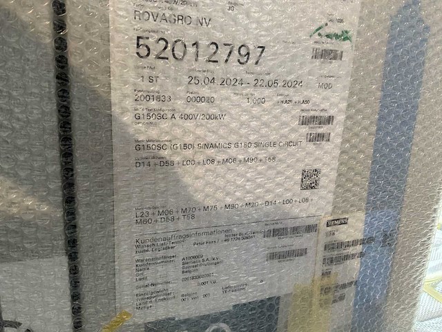 2024 siemens sinamics g150sc a 400v/200 kw industriële frequentieomvormer - afbeelding 13 van  20