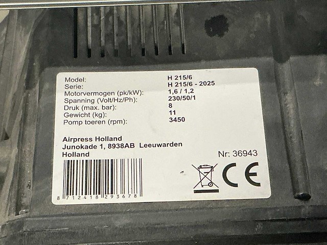 2025 airpress h215/6 luchtcompressor - afbeelding 3 van  3