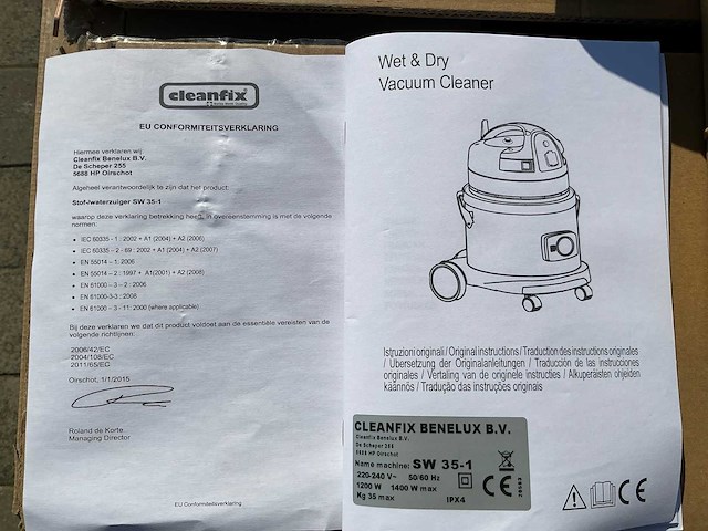 2025 cleanfix sw35-1 industriële stofzuiger - afbeelding 6 van  6