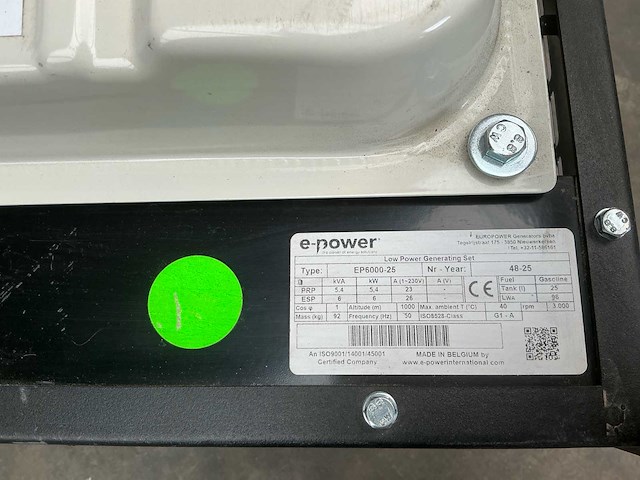 2025 e-power ep6000-25 2x 230v noodstroomaggregaat - afbeelding 7 van  7