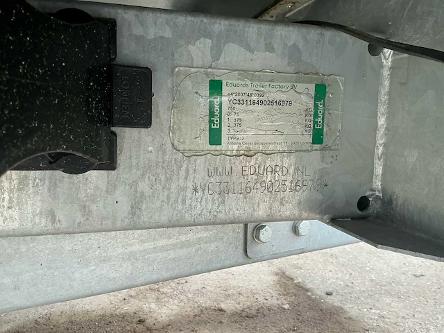 2025 eduard p3 750kg ongebruikt met garantie. aanhangwagen - afbeelding 13 van  14
