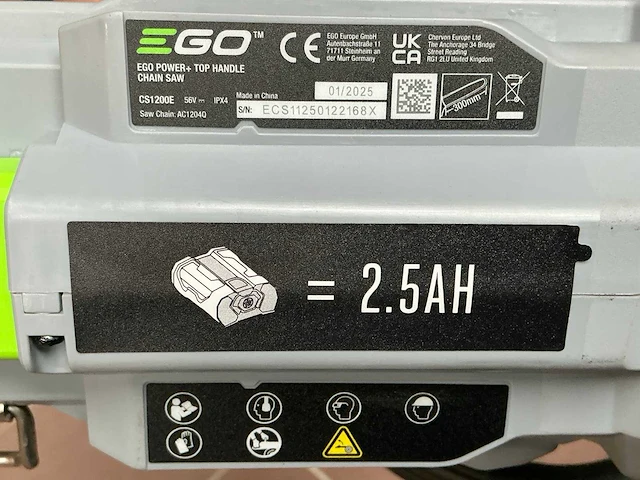 2025 ego cs1200e accu kettingzaag - afbeelding 4 van  6