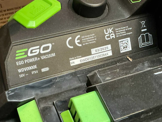 2025 ego wdv0900e accu industriële stofzuiger - afbeelding 4 van  5