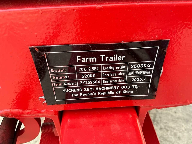 2025 farm trailer 7cx-2.5e2 2200x1200x400 kipper - afbeelding 3 van  16