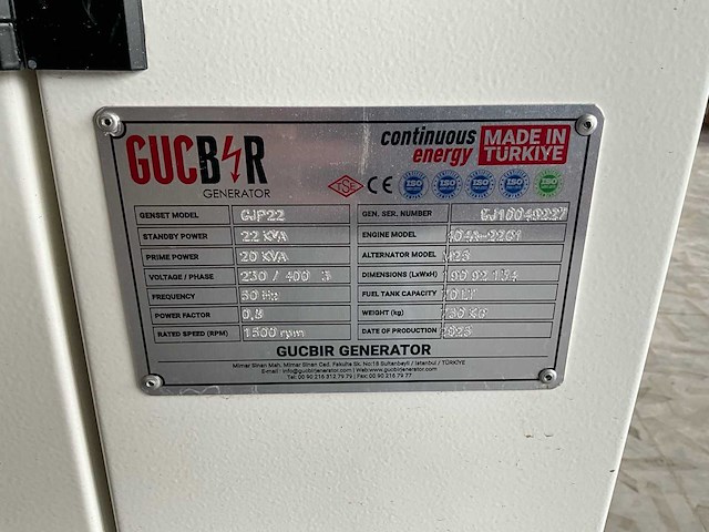 2025 gucbir gjp 22 generatorset - afbeelding 9 van  17