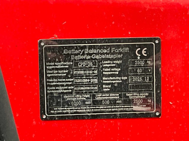 2025 huateng cpd-25 elektrische vorkheftruck - afbeelding 20 van  30