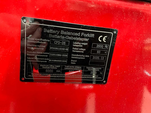 2025 huateng cpd-25 elektrische vorkheftruck - afbeelding 20 van  30