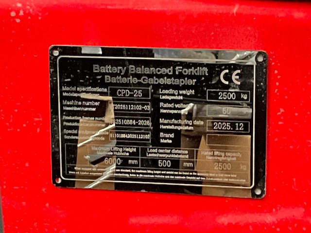 2025 huateng cpd-25 elektrische vorkheftruck - afbeelding 5 van  9