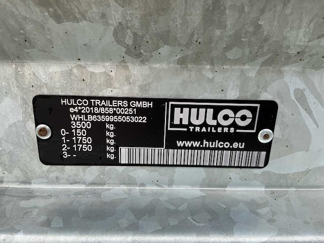 2025 hulco 3 punt kipper aanhangwagen 405x203cm - afbeelding 1 van  3