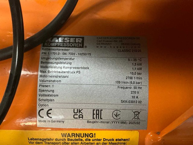 2025 kaeser classic 210/25w luchtcompressor te herstellen - afbeelding 7 van  7