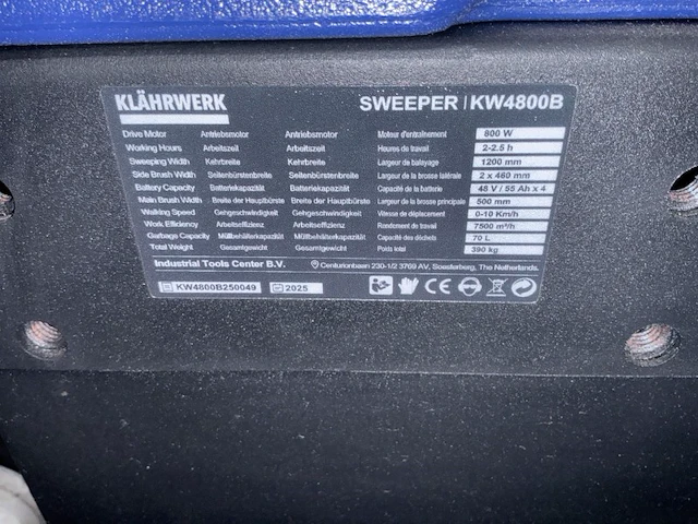 2025 klährwerk kw4800b vloerreiniger (ongebruikt) - afbeelding 11 van  19