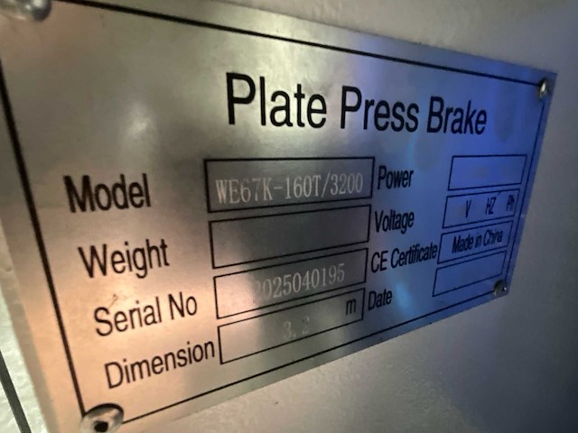 2025 metaleen we67k-160t/3200 cnc hydraulische kantpers. - afbeelding 18 van  19