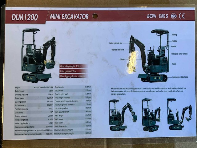 2025 nuoman minigraafmachine 1200kg - zwenkgiek - met garantie - afbeelding 14 van  21