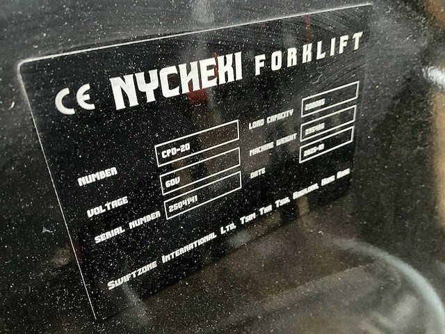 2025 nycheki electrische vorkheftruck 2000kg sideshift - met garantie - afbeelding 15 van  25