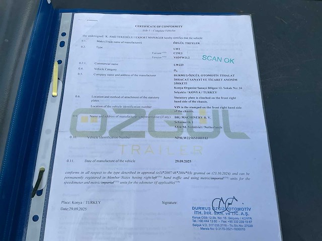 2025 ozgul treyler lw229 oplegger - dieplader - lowbed - afbeelding 21 van  30