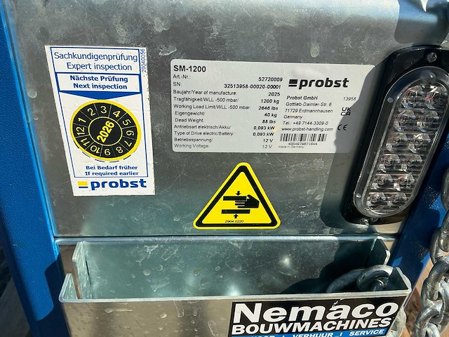 2025 probst sm 1200 vacuüm hijsunit - afbeelding 5 van  6